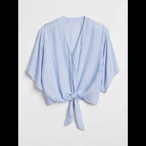 GAP Kimono Short Sleeve Tie-front Top - Picture 4 of 16